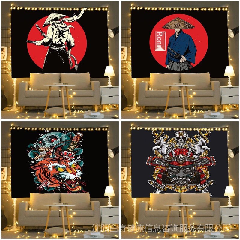 Thảm Treo Tường Trang Trí Phong Cách Samurai Nhật Bản