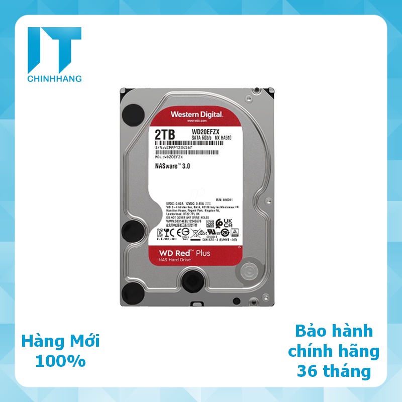 Ổ Cứng HDD WD Red Plus 1TB 2TB 3TB 4TB 3.5 inch SATA 3 - Hàng Chính Hãng