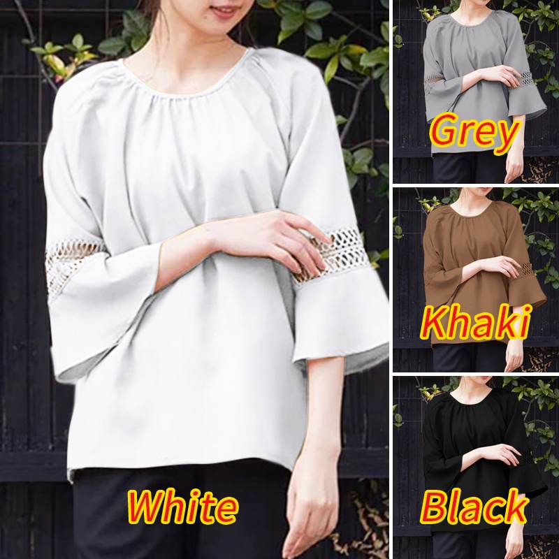 Zanzea Áo Nữ Cổ Tròn Tay 3 / 4 Phối Ren Thời Trang
