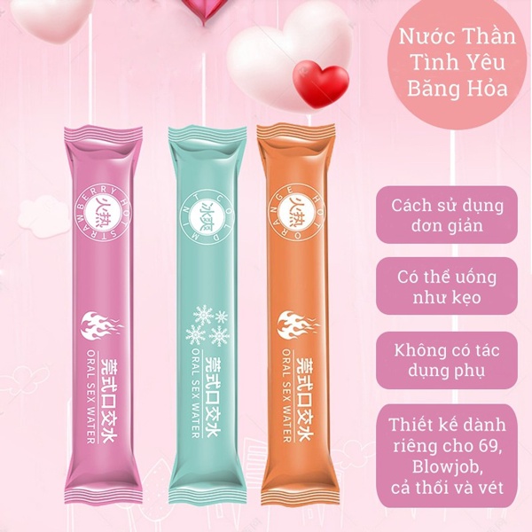 Gel bôi trơn quan hệ miệng Oral Sex Water, gel bôi trơn tăng khoái cảm 1 hộp 8 gói