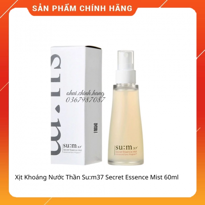 Xịt Khoáng Nước Thần Su:m37 Secret Essence Mist 60ml_𝗘𝗯𝗶𝘀𝘂 𝗰𝗼𝘀𝗺𝗲𝘁𝗶𝗰𝘀
