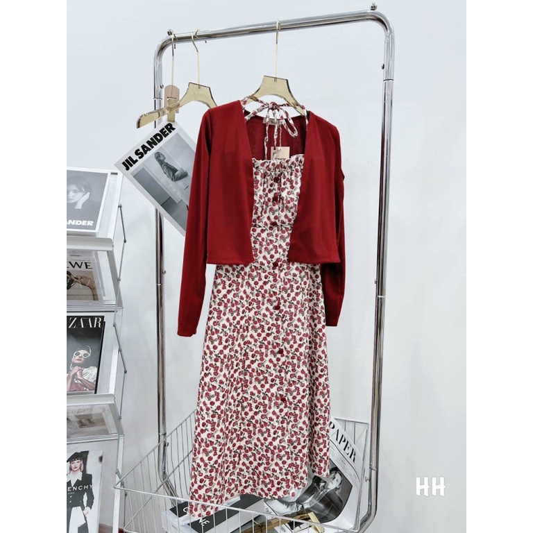 [ CONCEPT DÃ NGOẠI/ PINIC ] SET ĐẦM LỤA/ ÁO GÂN, PHỐI HOẠ TIẾT HOA, CHẤT VẢI DỄ CHỊU, MẶC SIÊU CHỊU/ DỆ THƯƠNG/ NỮ TÍNH