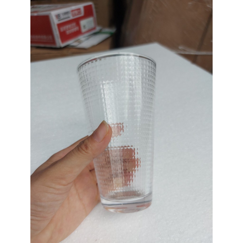 Combo 03 Ly thuỷ tinh hoạ tiết kim cương 380ml