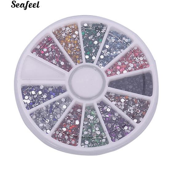 [Hàng mới về] Hộp 500 hạt đá đính móng tay 12 màu kích thước 2.0mm