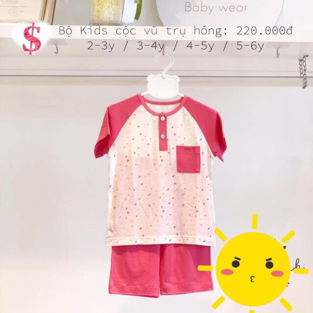 NOUS 2019 - Bộ pyjama/ kids cộc vải nu doux cho bé trai/bé gái từ 2 tuổi đến 6 tuổi