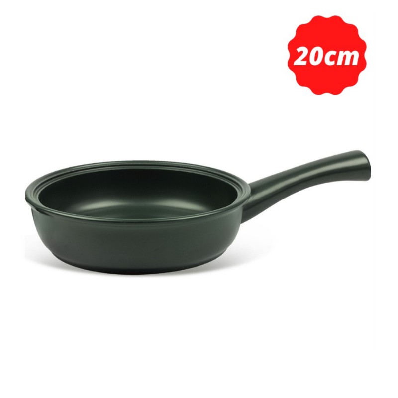 Chảo dưỡng sinh Minh Long có tay cầm 20 cm - HealthyCook - Xanh rêu