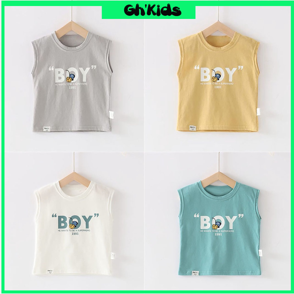 Áo ba lỗ bé trai chất cotton size 11 - 65kg - Áo BOY