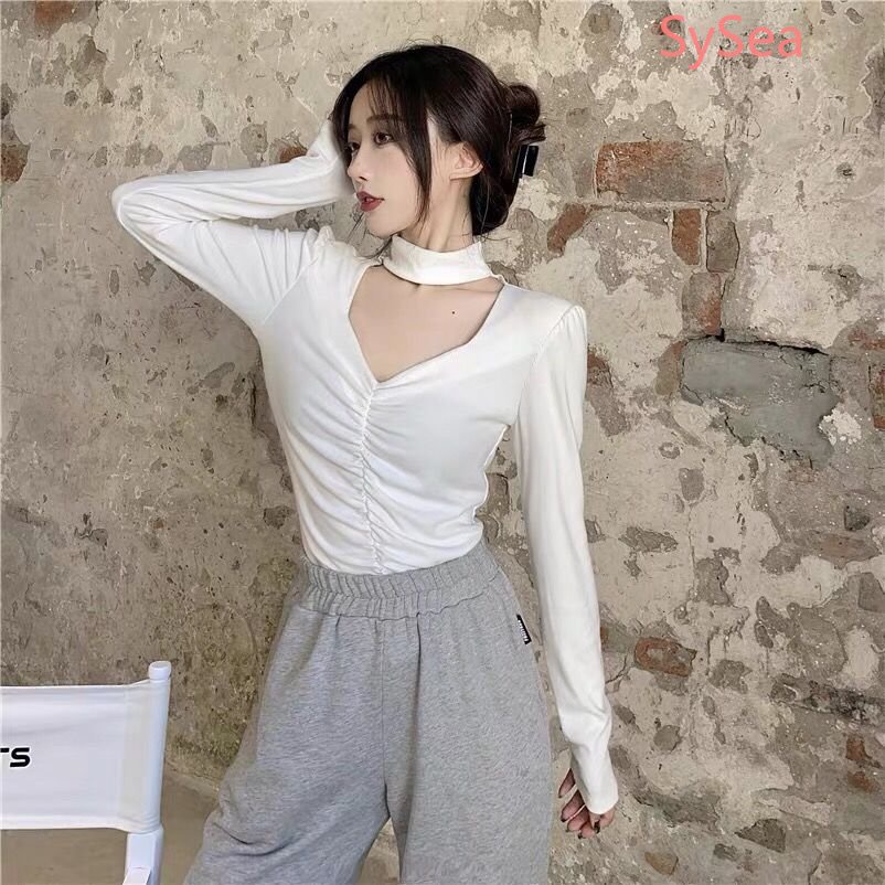 Áo Cổ Chữ V Màu Sắc Đơn Giản Quyến Rũ Cho Nữ