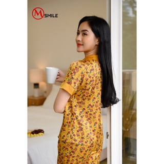 Bộ mặc nhà Pijama Lụa quần dài MSmile BD078