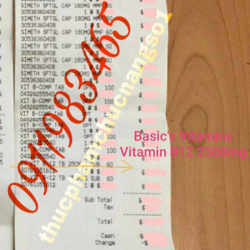 Vitamin B12 2500mg Basic's 60 Viên Hàng Mỹ