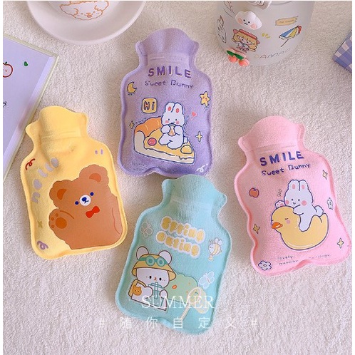 Túi chườm ấm giảm đau bụng ngày đèn đỏ, túi giữ nhiệt cho nữ dung tích 200ml Họa tiết dễ thương