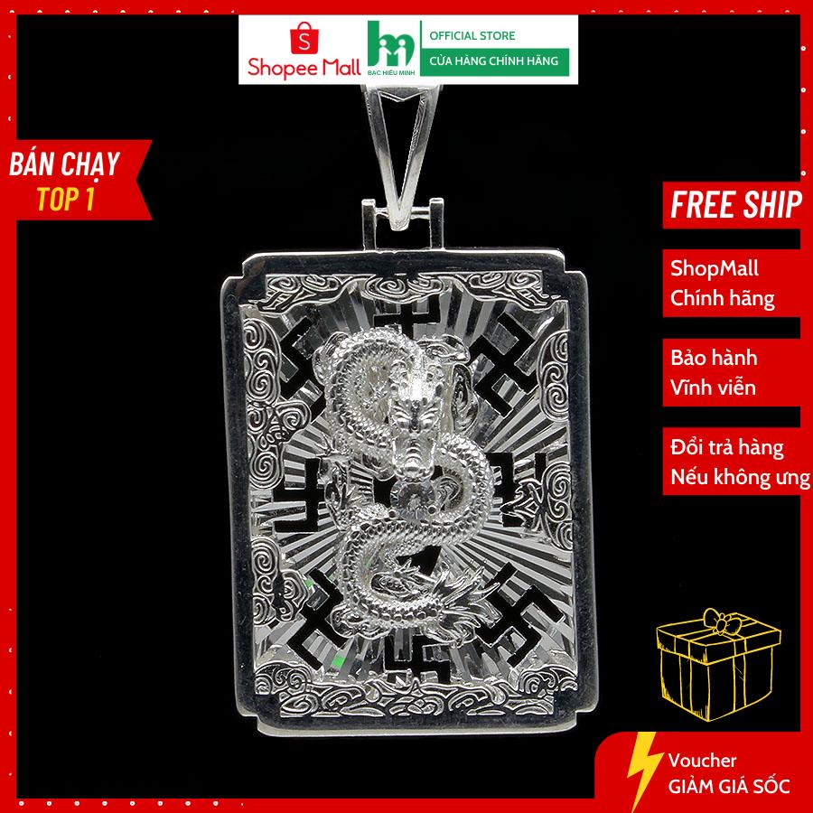 Mặt Dây Chuyền Nam Bạc Hiểu Minh MDN049S Hình Rồng Cuộn Phay Bảo Hành Vĩnh Viễn