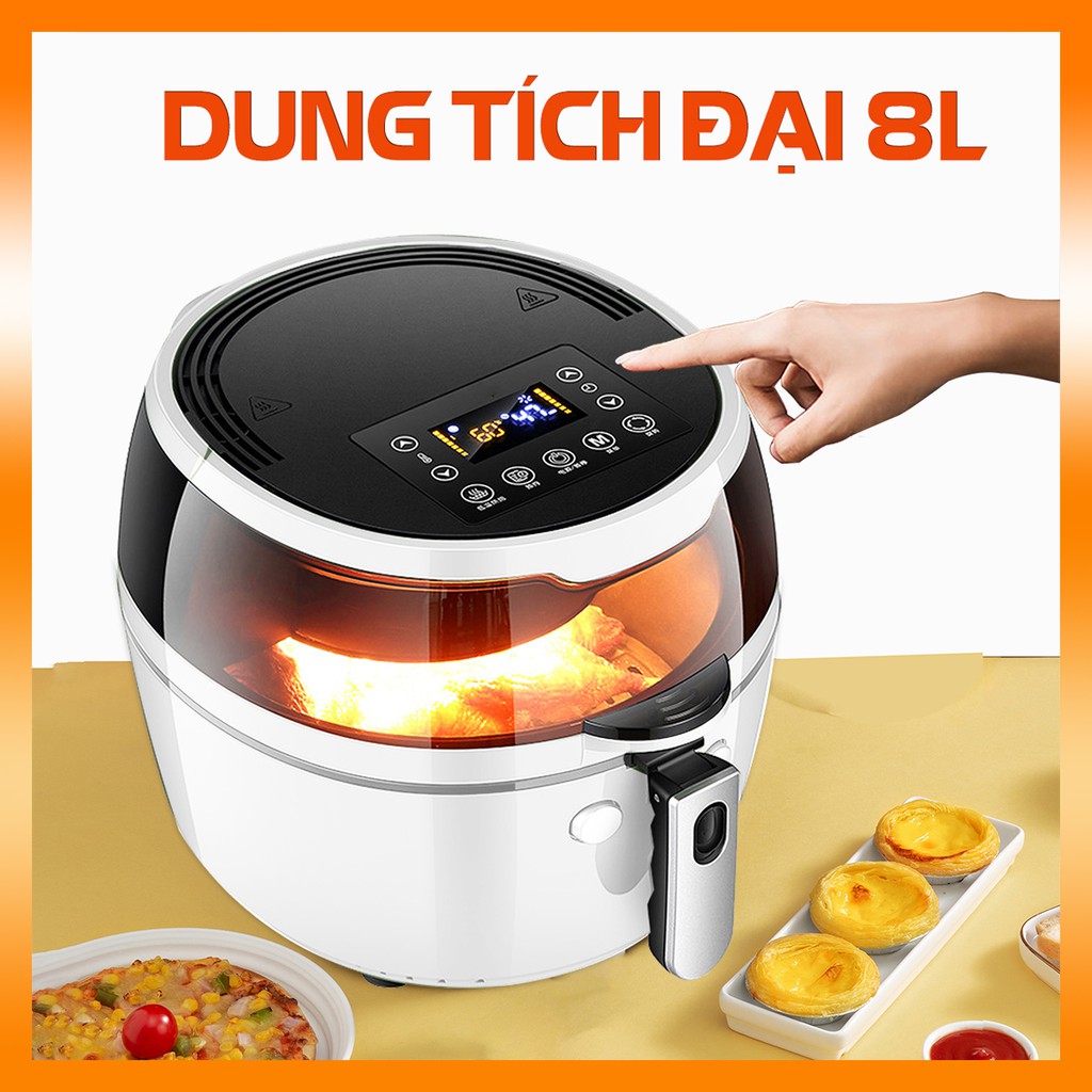 Nồi chiên không dầu Nine Shield, MKMaoKe 8L - Hàng nhập khẩu chính hãng - Có hướng dẫn Tiếng Việt- Bảo hành 2 năm