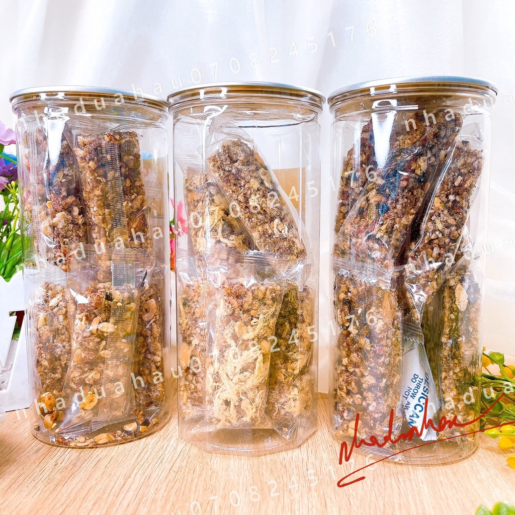 Hot - Một lon thanh gạo lứt ngũ cốc dinh dưỡng ăn kiêng hàng xưởngVN lon 300gam