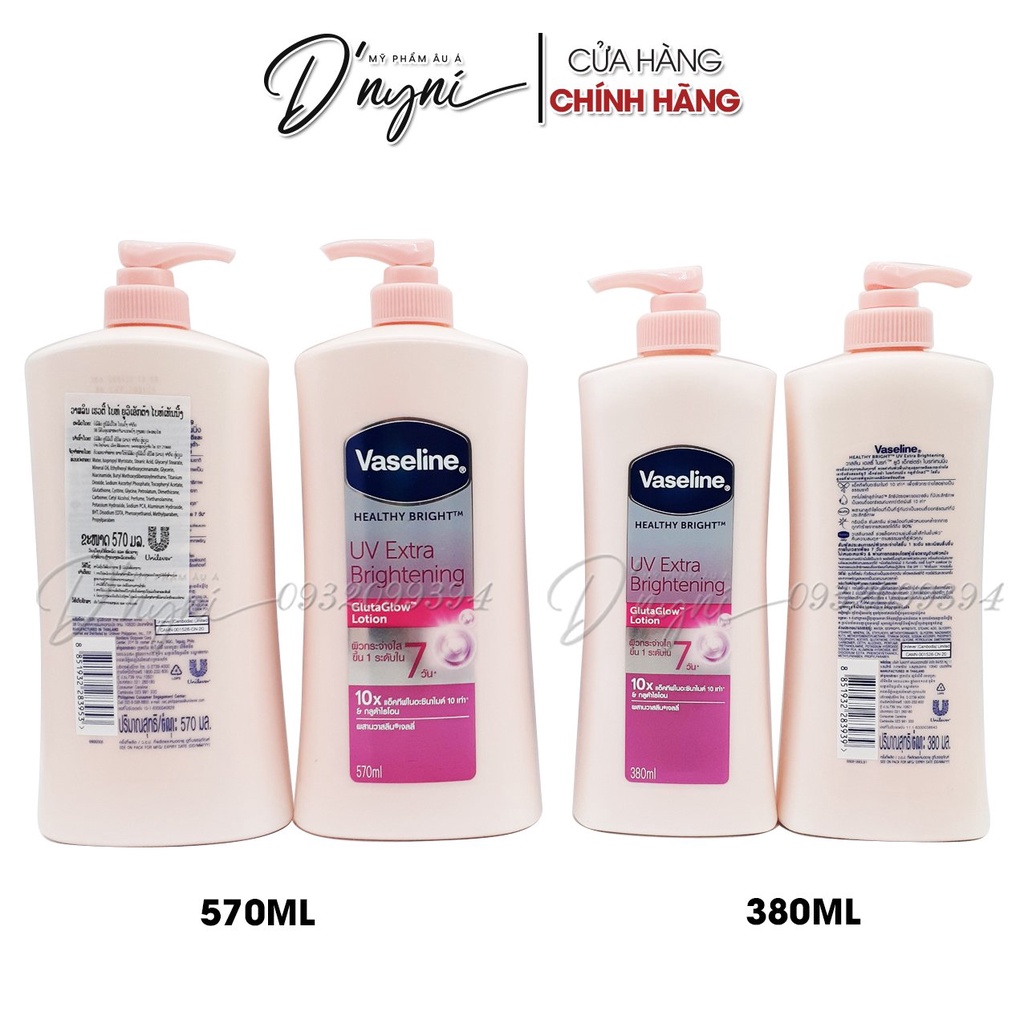 Sữa dưỡng thể Vaseline 10x UV Lightening Thái Lan 570ml