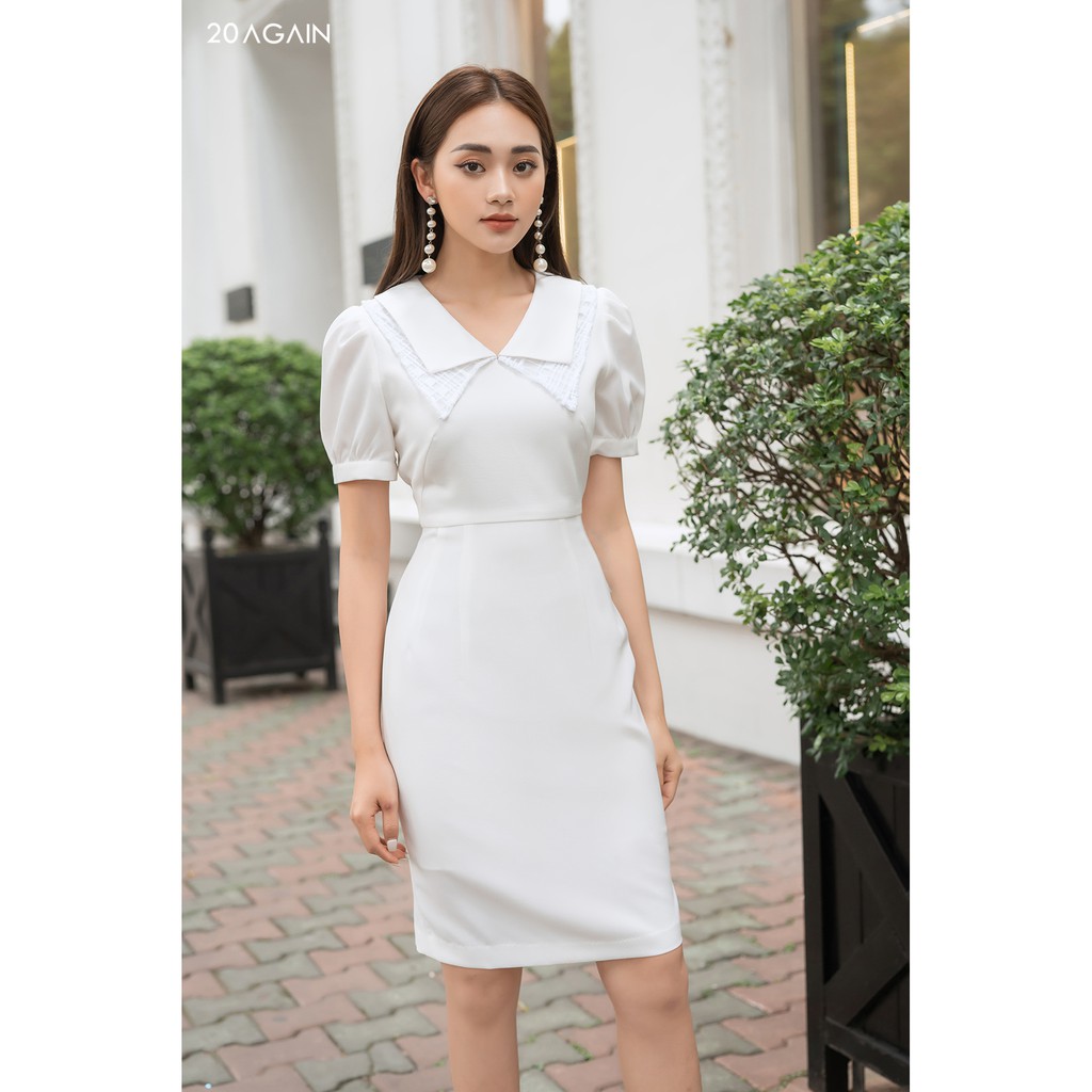 Đầm ôm phối cổ ren 20AGAIN DOA1012 | BigBuy360 - bigbuy360.vn