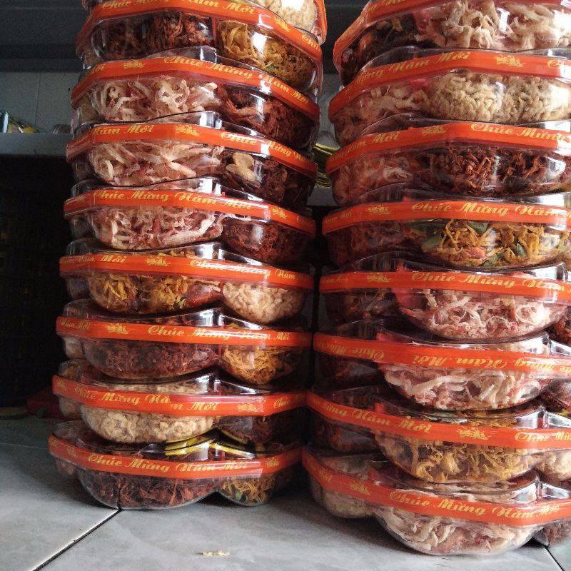Set Khô 6 Vị Khay Hoa Mai 500gr CHỈ SHIP HỎA TỐC HCM