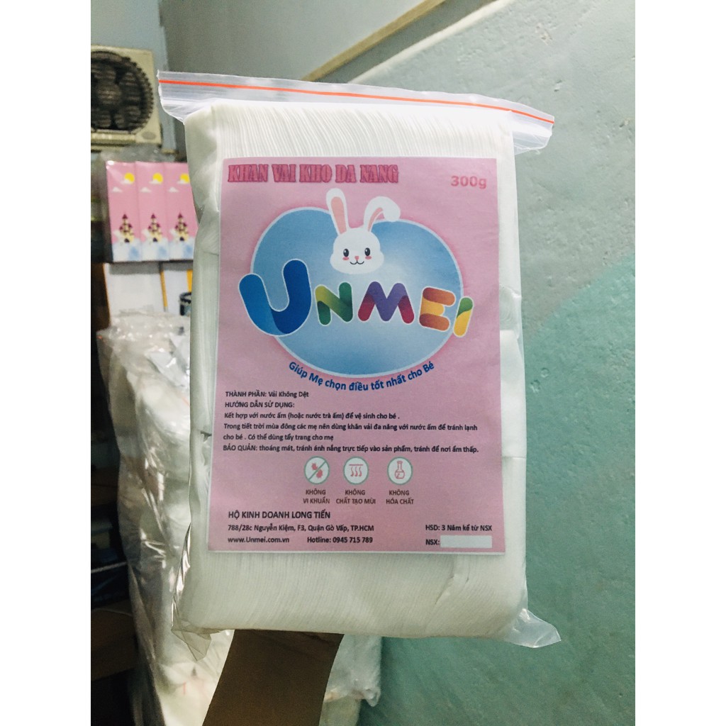 Khăn Vải Khô Đa Năng Unmei 300g (270 Tờ/Túi)