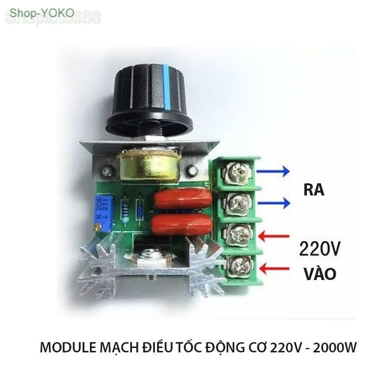 Module mạch chiết áp (dimmer) 2000W-220V cho động cơ, ánh sáng, đèn sưởi (ShopYOKO)