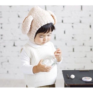 Mũ Len Lông Cừu Cài Cúc Cho Bé