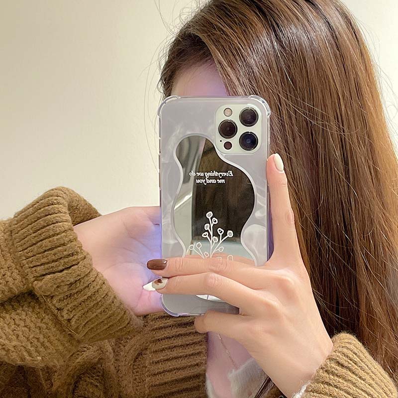 Ốp điện thoại TPU mềm hoa tulip mặt gương chống sốc và bụi thích hợp cho iPhone11 12 13 Pro Max 7 8 Plus X XS XR XSMAX