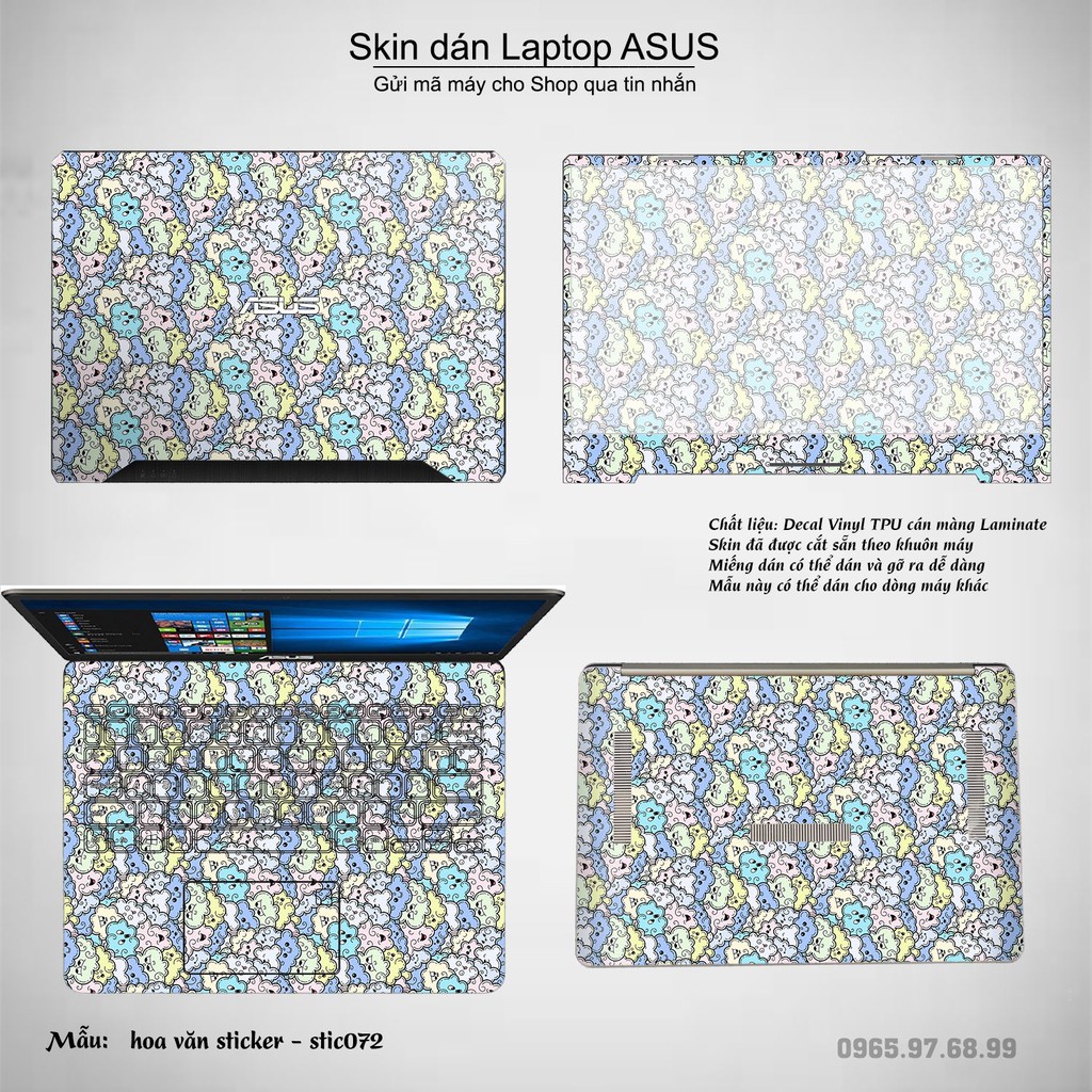 Skin dán Laptop Asus in hình Hoa văn sticker _nhiều mẫu 12 (inbox mã máy cho Shop)