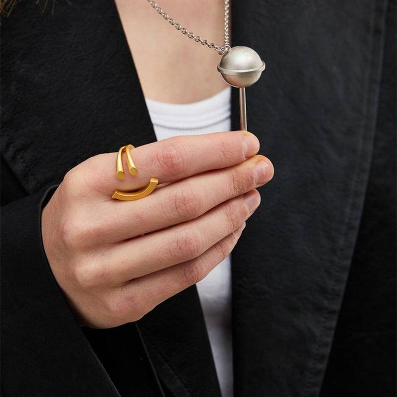 Nhẫn nam nữ couple Mouhooland bạc 925 hình mặt cười