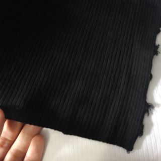 Vải thun gân đen 1