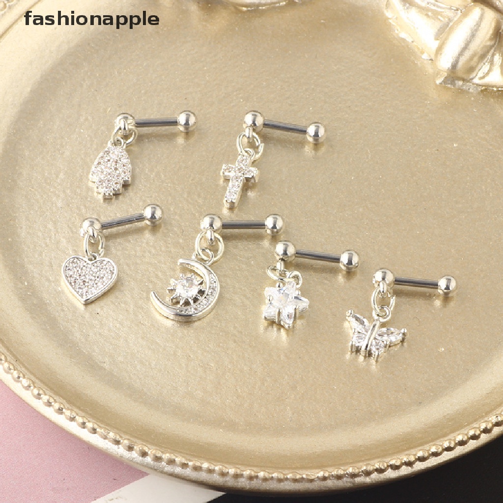 Khuyên Xỏ Tai Helix Đính Đá Zircon Thời Trang