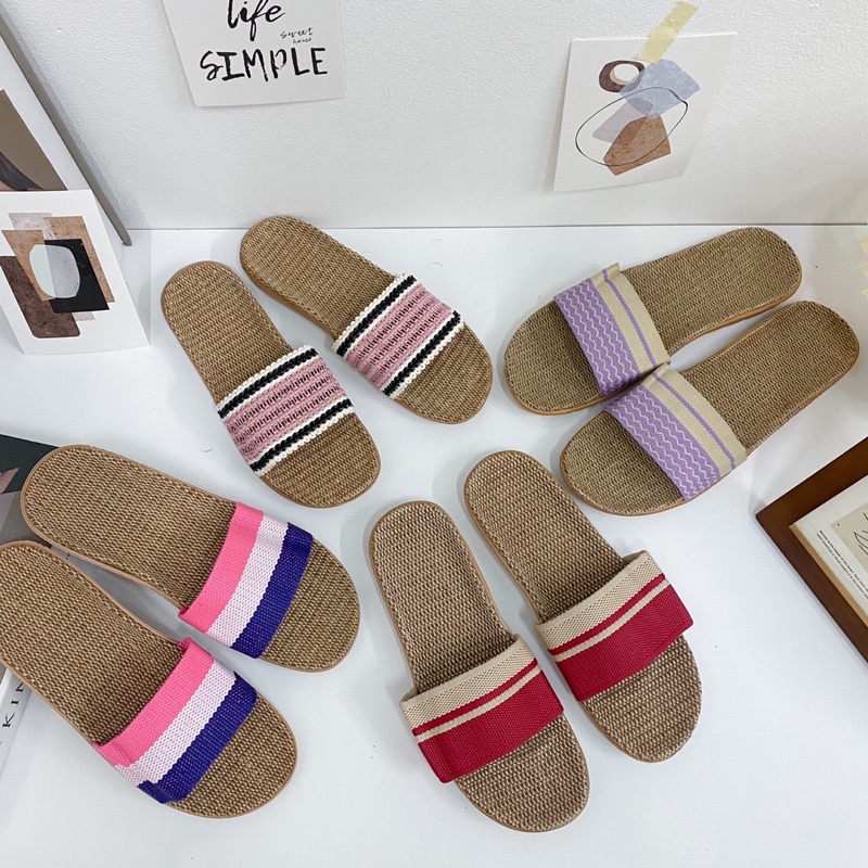 Dép cói Ngang Nhiều Màu Đế Mềm Shoes Paradise dép đi chơi,văn phong,trong nhà
