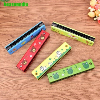 HEAS Dễ Thương Tremolo Harmonica 16 Lỗ Nhạc Cụ Trẻ Em Giáo Dục Vỏ Gỗ Nhiều Màu Sắc