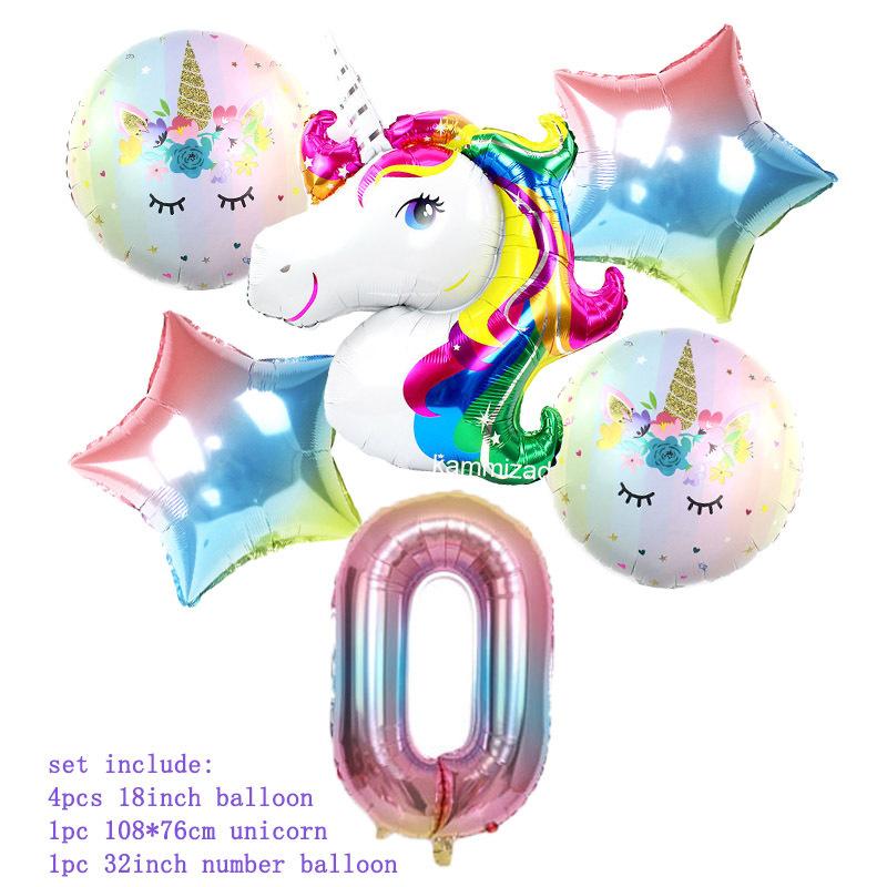 Set 6 Bong Bóng Hình Kỳ Lân Trang Trí Tiệc