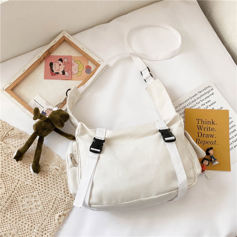Túi Xách Canvas Sức Chứa Lớn Kiểu Dáng Đơn Giản Thời Trang Cho Nữ