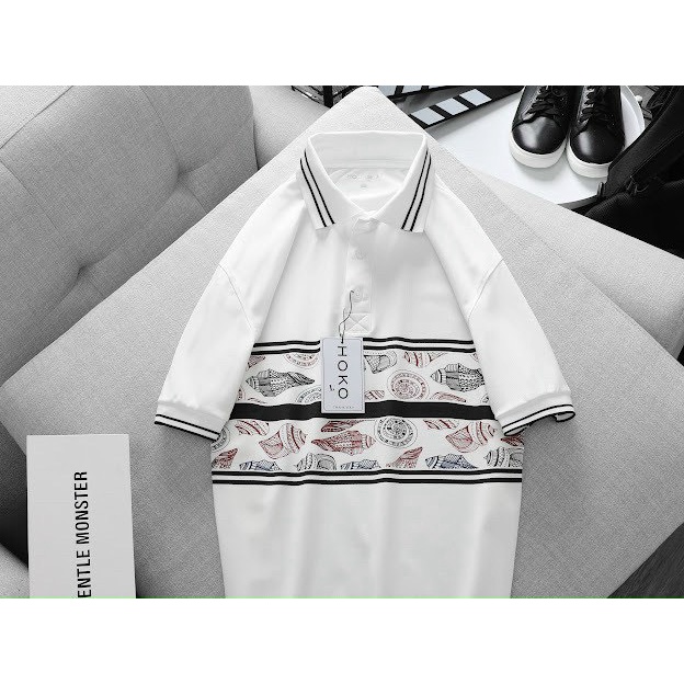 Áo thun nam cổ trụ cao cấp in họa tiết phối màu cá tính phong cách sang trọng lịch lãm hot trend [NEW UNISEX]