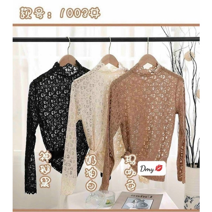 Áo ren dior cổ lọ