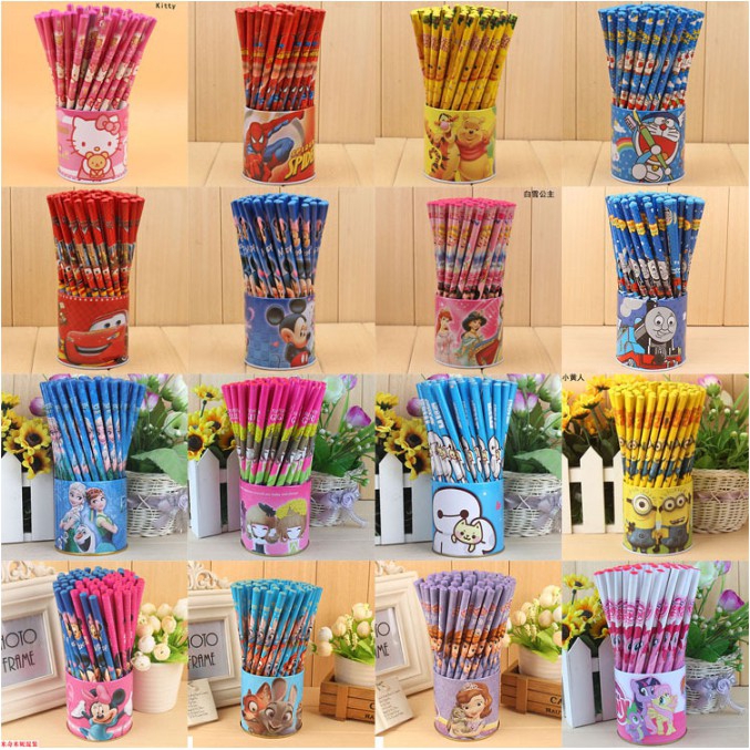 Hàng có sẵn đang giảm giá Bút chì trẻ em Học sinh tiểu học Bút chì hoạt hình Viết bút chì gỗ HB 72 t