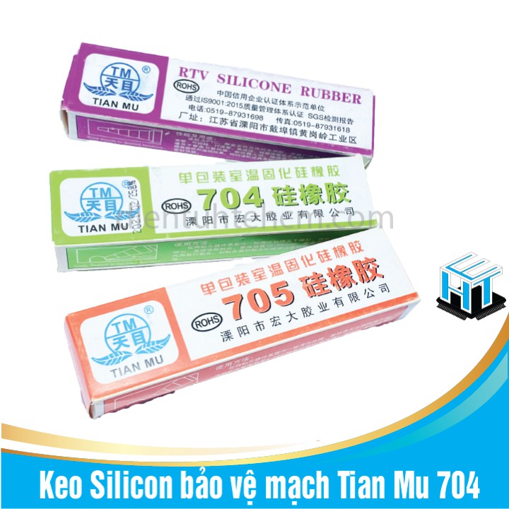 Keo Silicon bảo vệ mạch Tian Mu 704 ,2 màu đen và trắng sữa