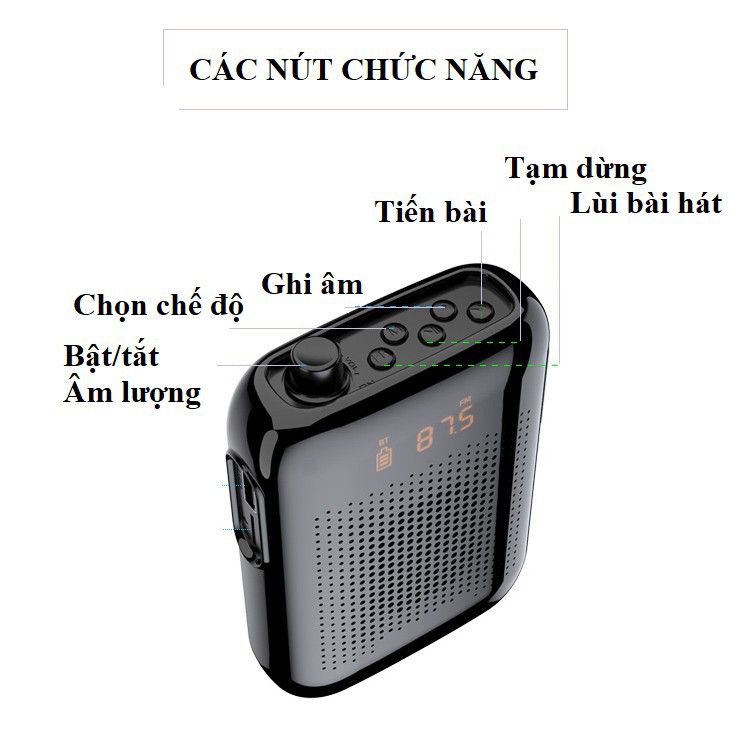 [Mã 267ELSALE hoàn 7% đơn 300K] Máy trợ giảng không dây T30 UHF - Có bluetooth mẫu mới nhất