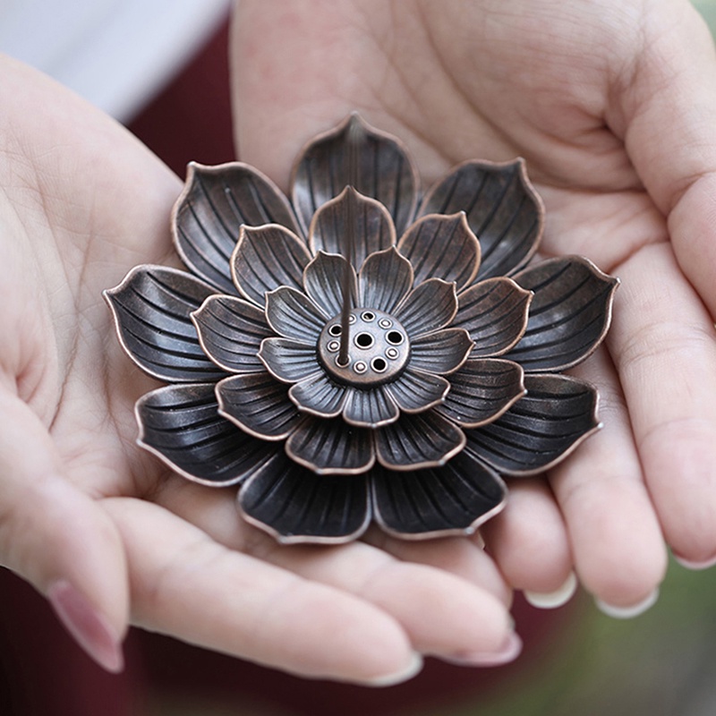 Lư hương bằng hợp kim hình hoa sen