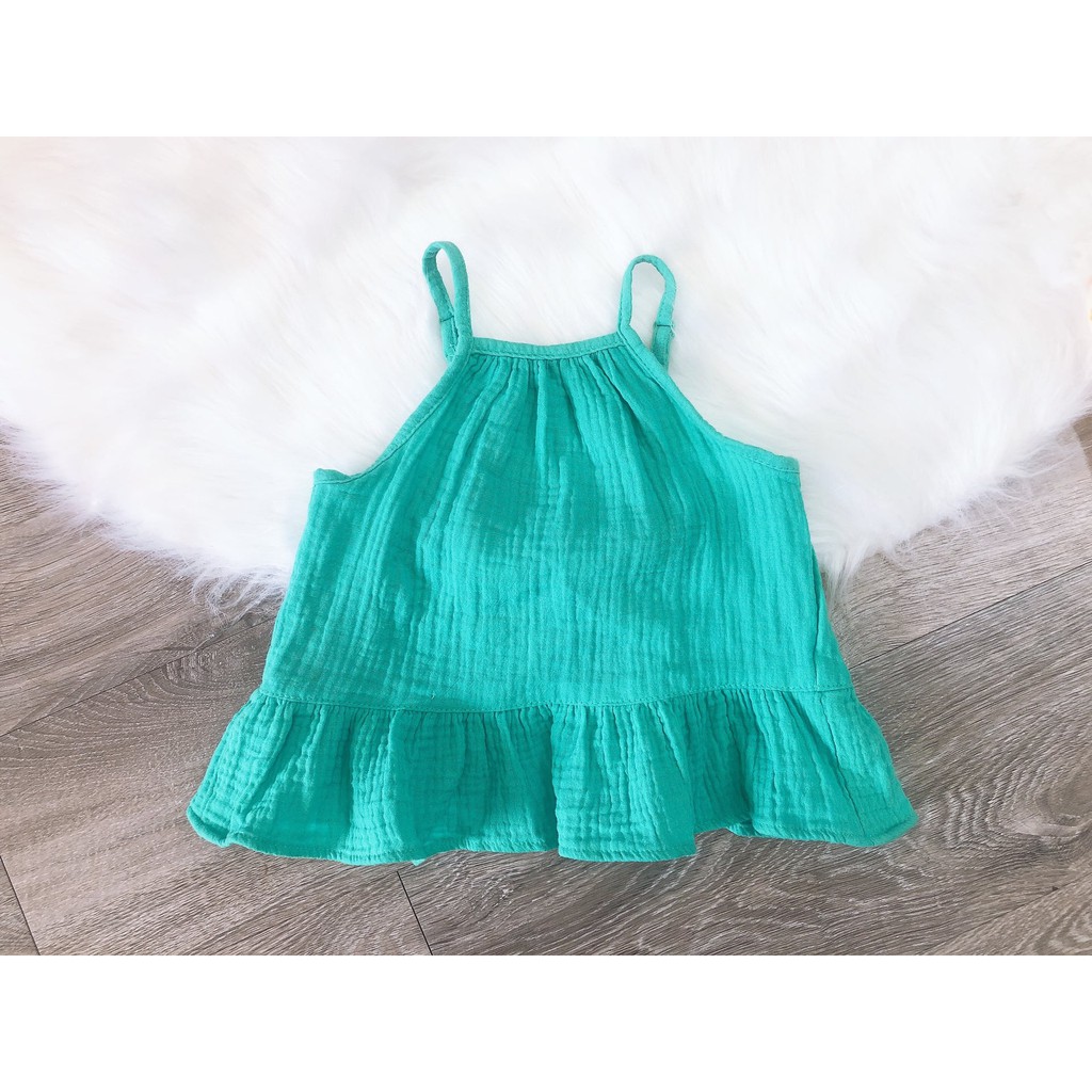 [CHAT CHỌN MẪU] Áo hai dây vạt bèo Peplum vải kate thô * Size 1-5T