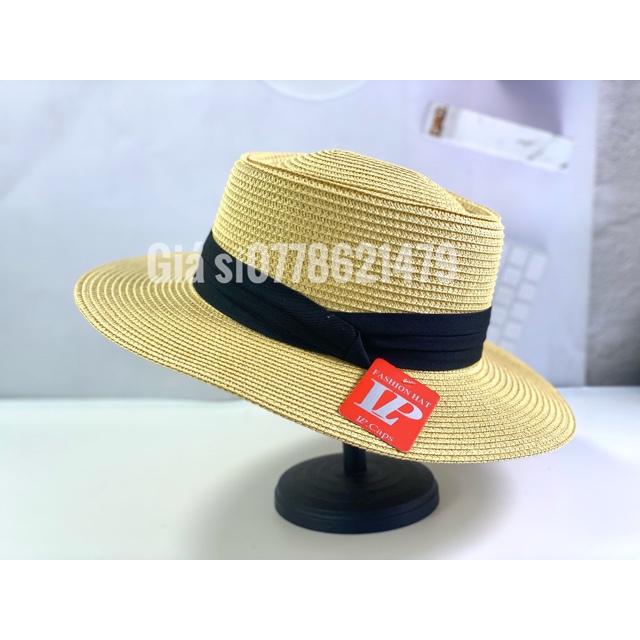 [hình thật] Mũ cối hàn quốc - nón cói du lịch đai đen xinh xẳn cực đẹp