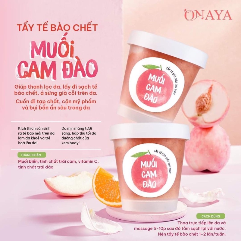 Tẩy da Chết Body Muối Cam Đào ONAYA