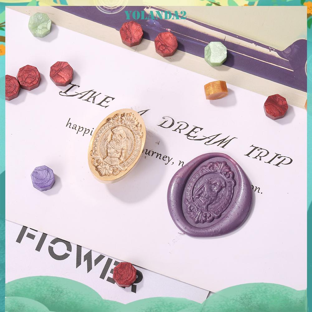 Đầu con dấu sáp bằng đồng thau hình oval 30x20mm phong cách retro