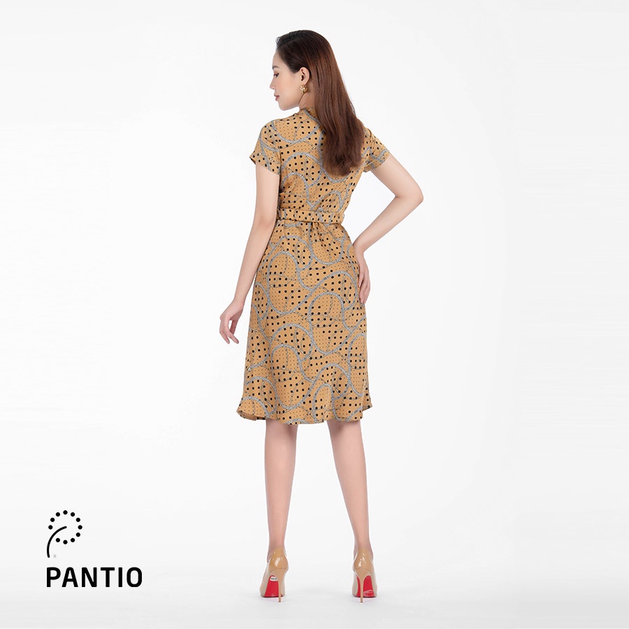 Đầm dạo phố chất lụa phối hoạ tiết chấm bi FDP52698 - PANTIO