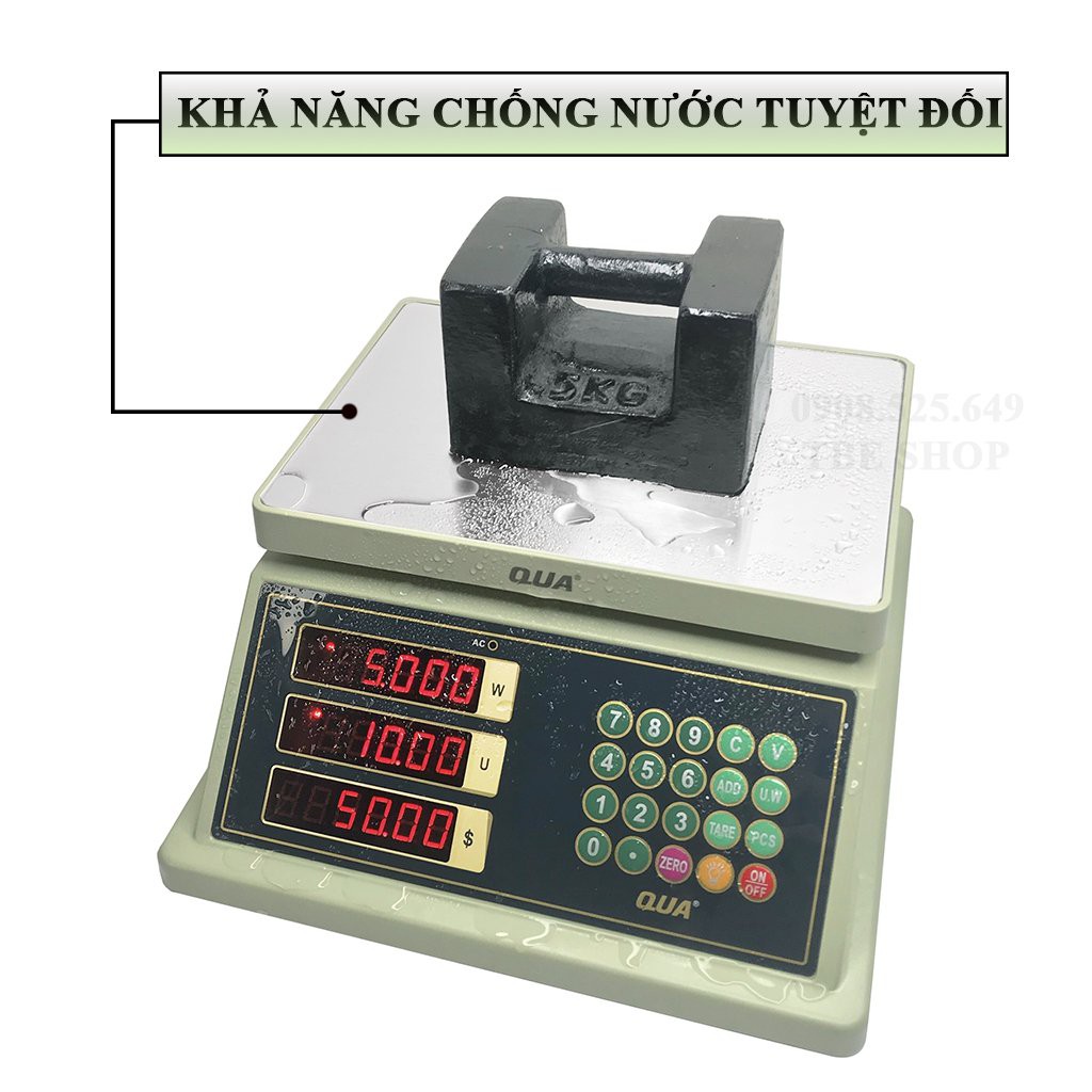 Cân Điện Tử Tính Tiền 30kg QUA 839 Chống Nước Hai Màn Hình ( Bảo Hành 1 Năm )