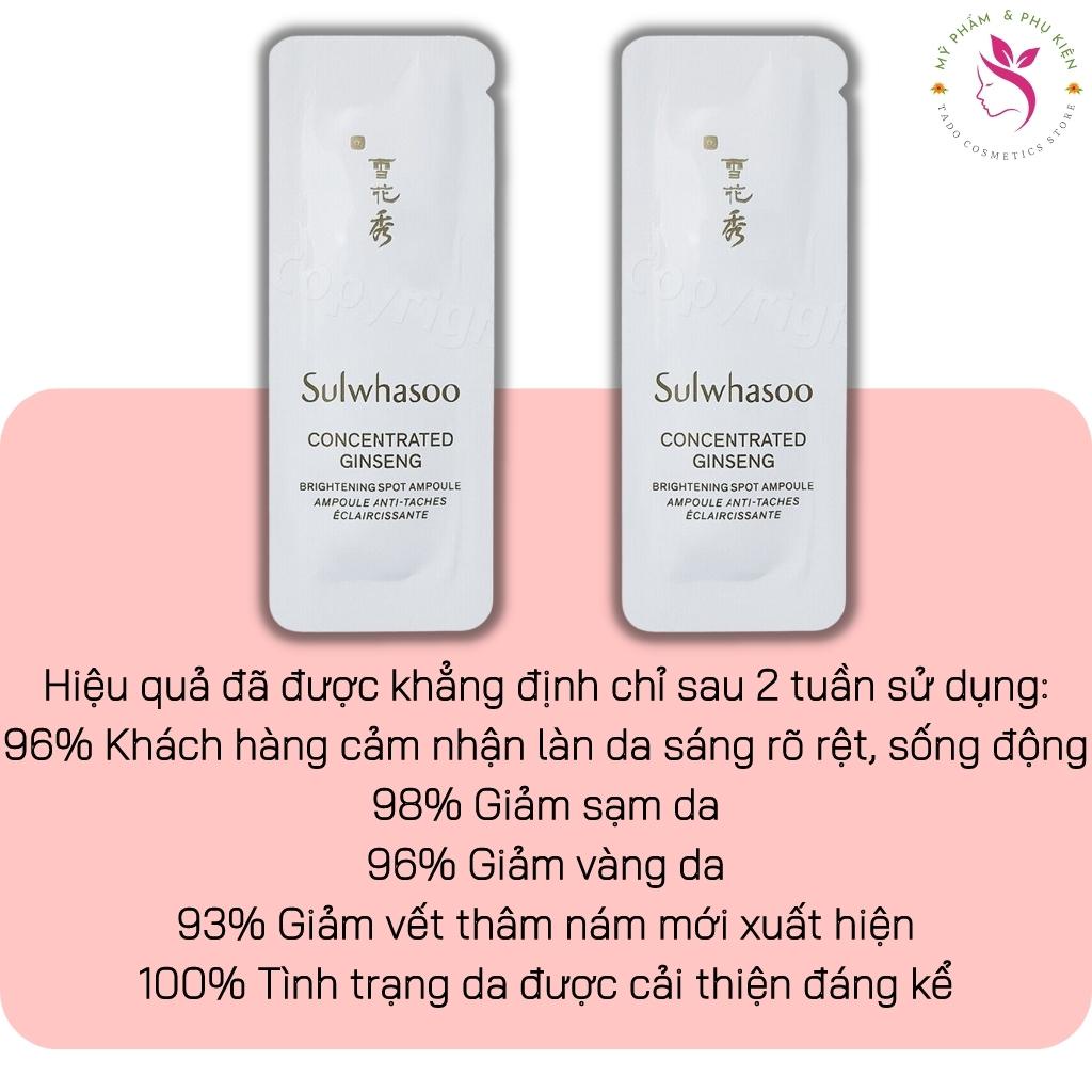 1 gói huyết thanh tinh chất siêu dưỡng trắng da mờ nám Sulwhasoo concentrated Gíneng brightening spot ampoule 1ml