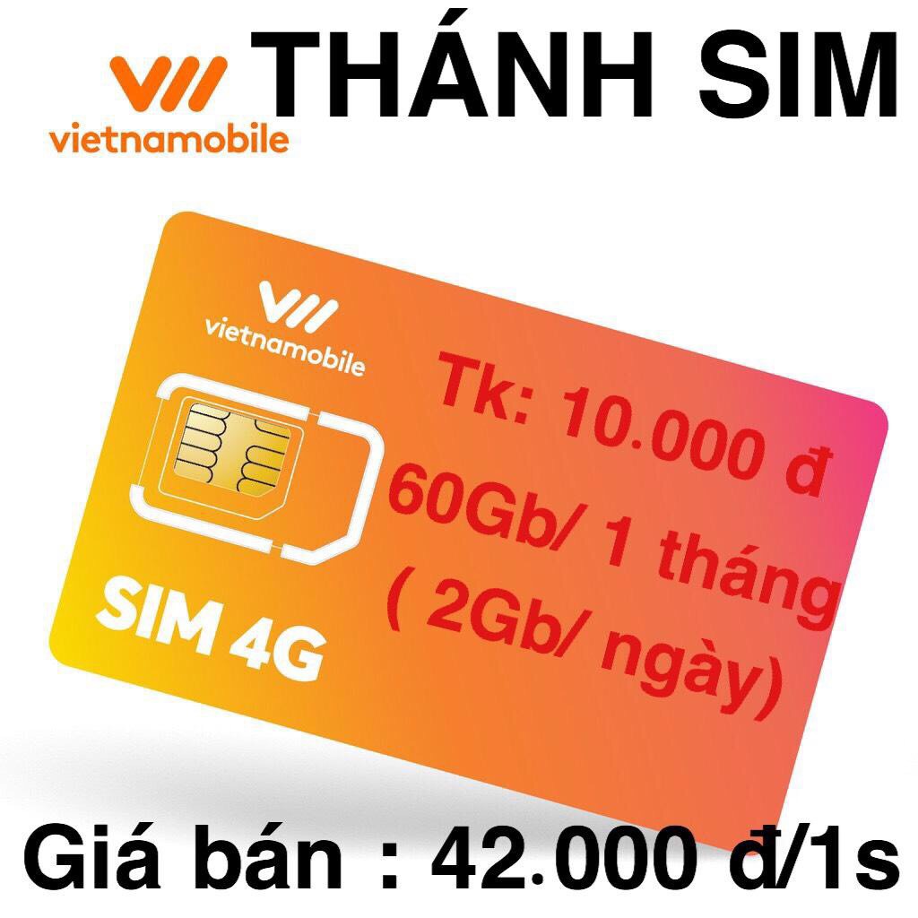 Sim vietnamobile siêu thánh sim tài khoản 10.000đ 60gb 1 tháng trọn gói 1 tháng bảo hành 12 tháng sử dụng