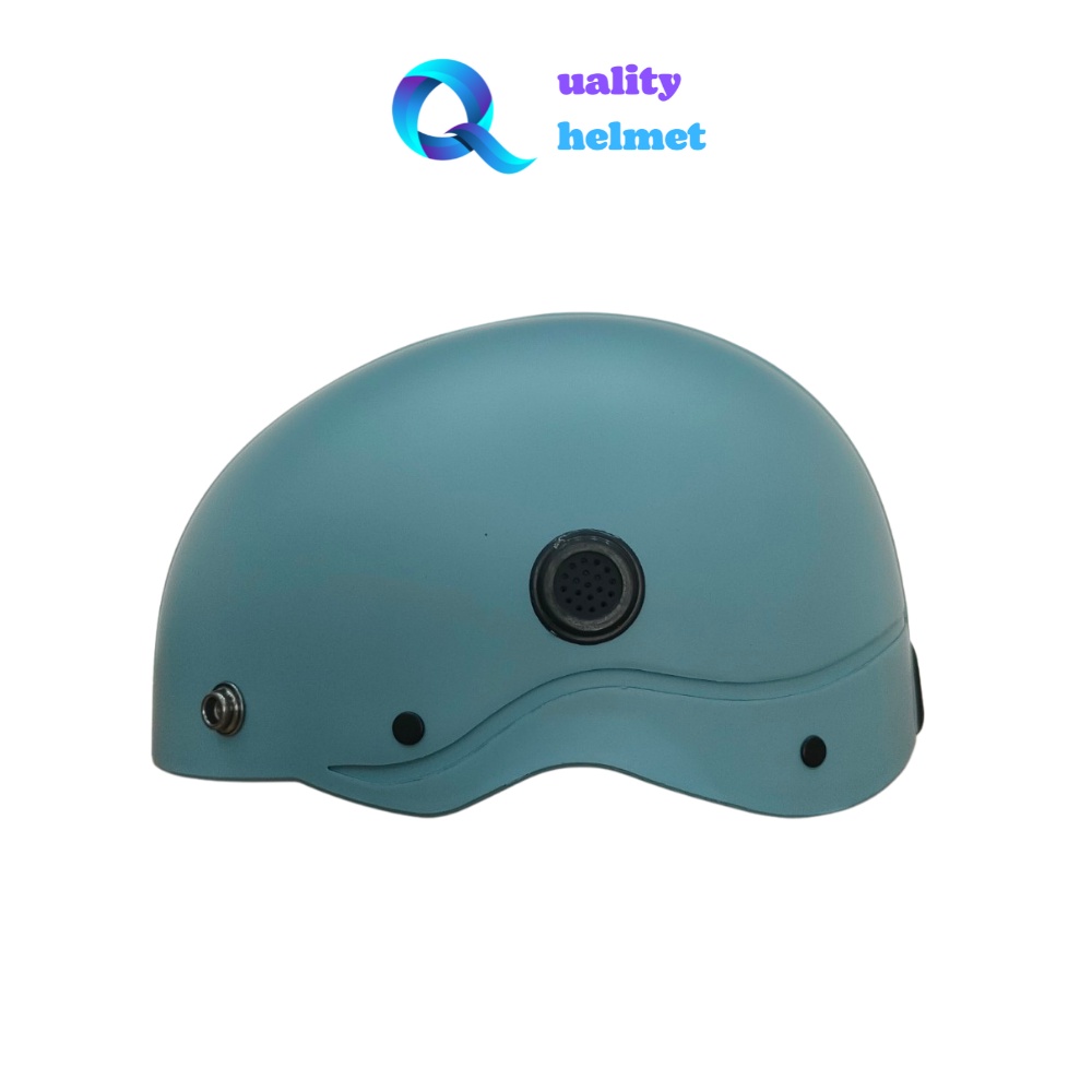 Mũ bảo hiểm nón sơn nửa đầu 1/2 cao cấp màu xanh có lỗ thông gió hàng chính hãng