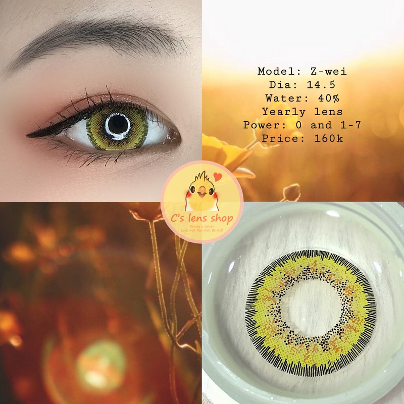 < CÓ SẴN > Lens mẫu Z-WEI màu VÀNG, cận 0-8 [ KHÔNG BÁN LỆCH ĐỘ ]