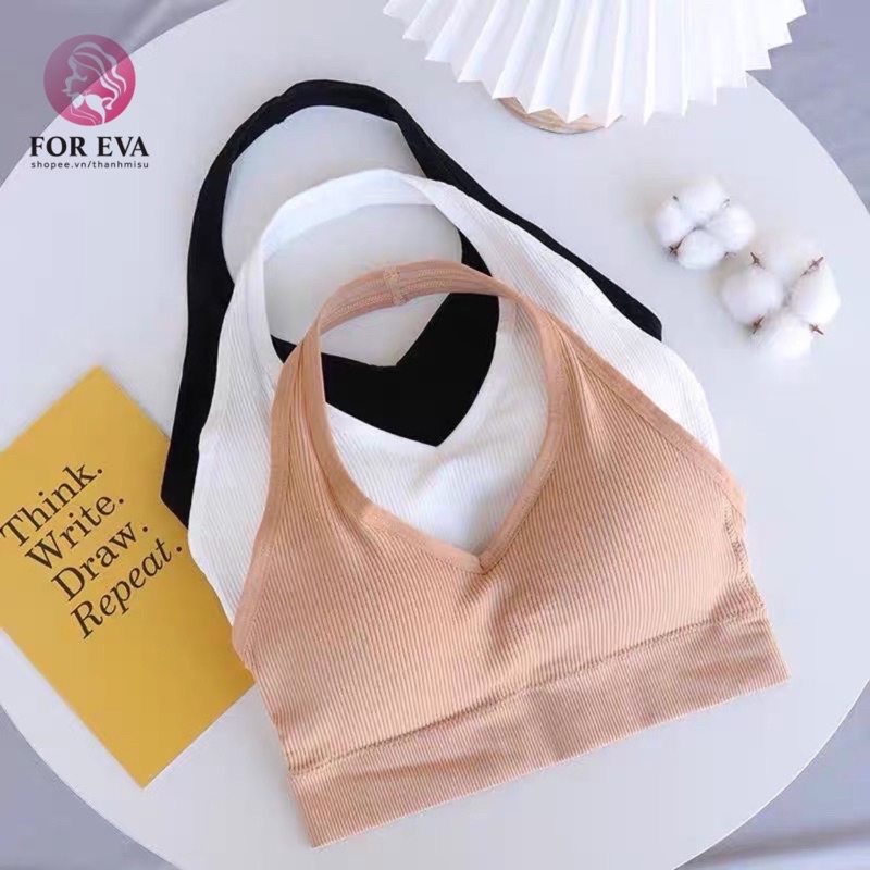 Áo bra cổ yếm hở lưng v100 kèm mút ngực